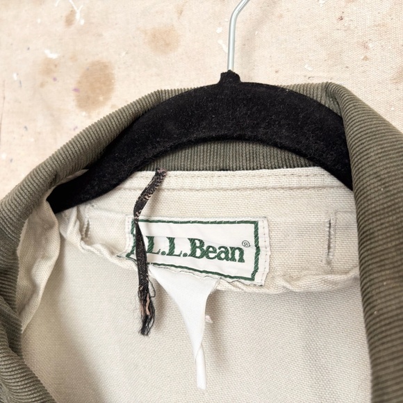 Vintage LL Bean Beige Canvas Barn Coat Chore Jacket - Picture 2 of 8